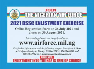 Nigerian Air Force DSSC 2022 Recruiment - Apply Now