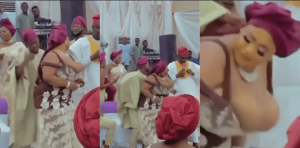 Thick Nigerian Lady With Heavy Melons And Huge Behind Causes Commotion At A Wedding (Video) 