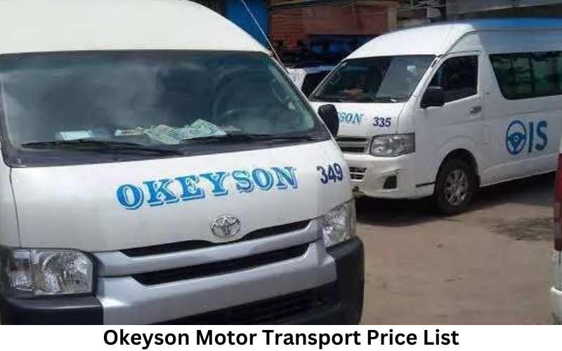 Okeyson Motor Transport Price List
